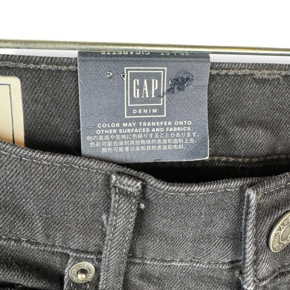 Gap Womens High Rise Cigarette Jeans Size 28 Tall Black‎ Stretch Denim NEW - Picture 9 of 11